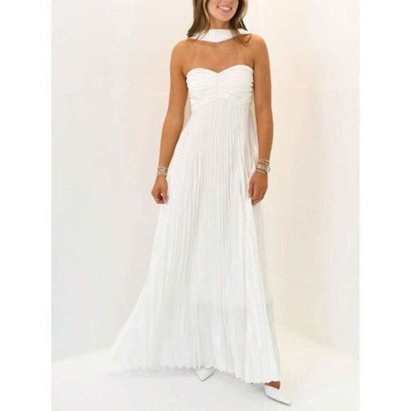 Dresses & Skirts - Women Solid Color Formal Strapless Dress Sexy Backless Maxi Long Dresses Y2K Sle